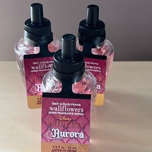 New Three Bath Body Works Disney Princess Aurora Wallflowers Refills